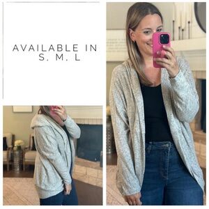 Super Soft Gray Hooded Cardigan